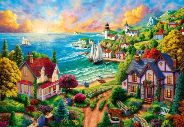 Anatolian 260 Parça Sahildeki Köy Puzzle ürün görseli 1