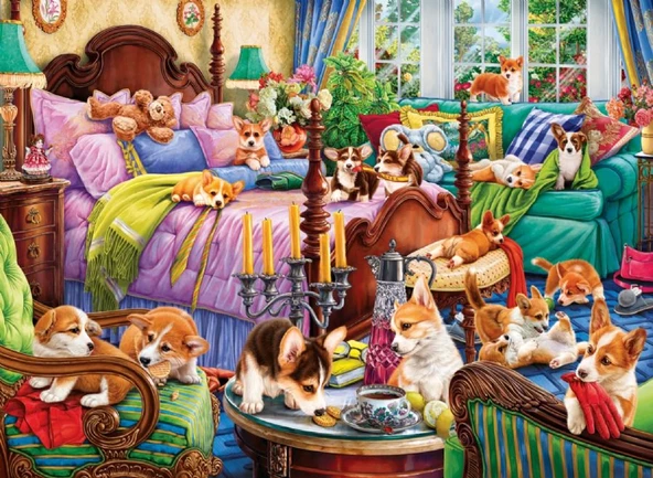 Anatolian 1000 Parça Yavru Köpekler Pijama Partisi Puzzle ürün görseli 1