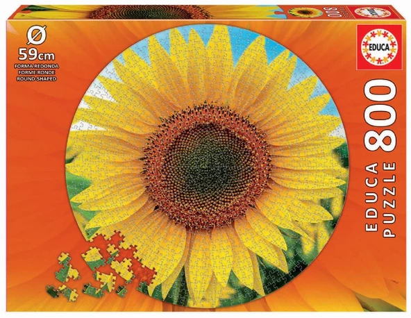 Educa 800 Parça Ayçiçeği Yuvarlak Round Puzzle ürün görseli 1