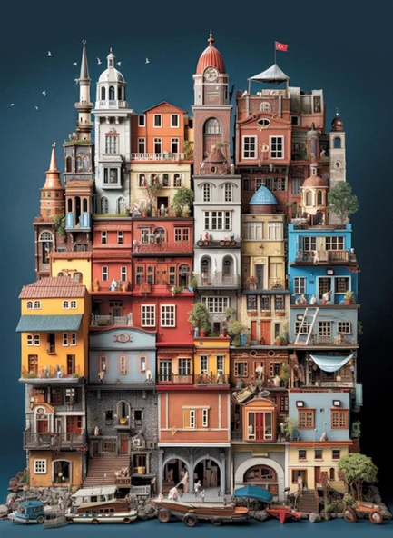 Anatolian 1000 Parça Balat Puzzle - Yasin Yaman ürün görseli 1