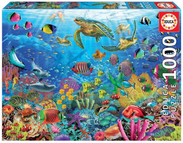 Educa 1000 Parça Tropical Fantasy Turtles Puzzle - Resim 2