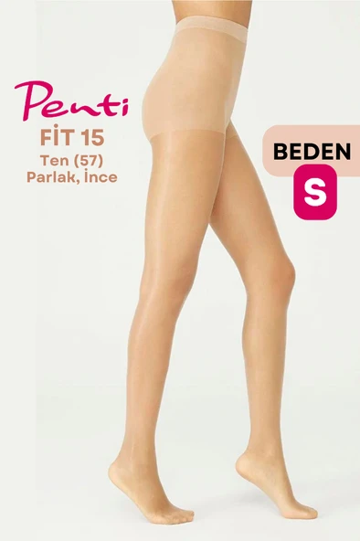 Penti Fit 15 Den Parlak İnce Külotlu Çorap Ten/Nude (57) - 1 Numara Small ürün görseli 1