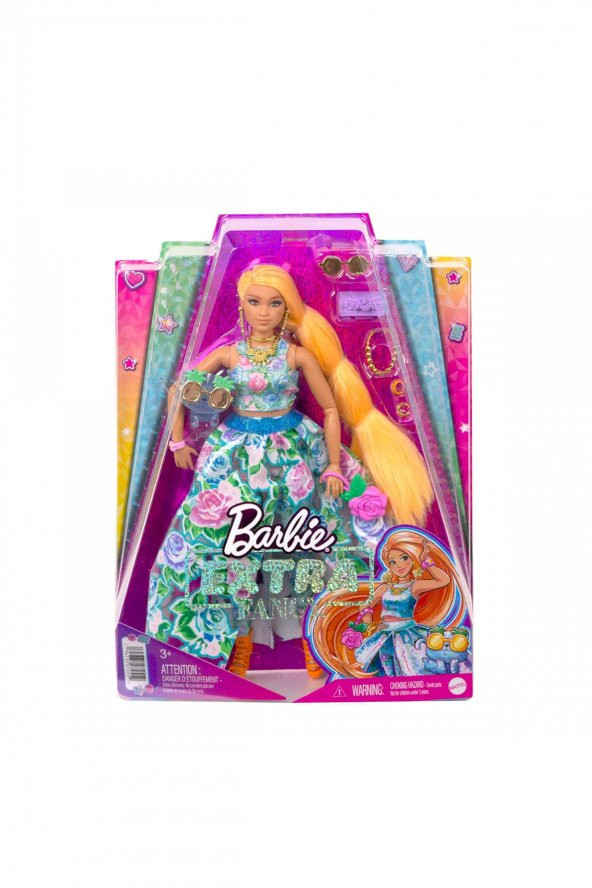 Barbie Extra Fancy Çiçekli Kostümlü Bebek HHN14 ürün görseli 1