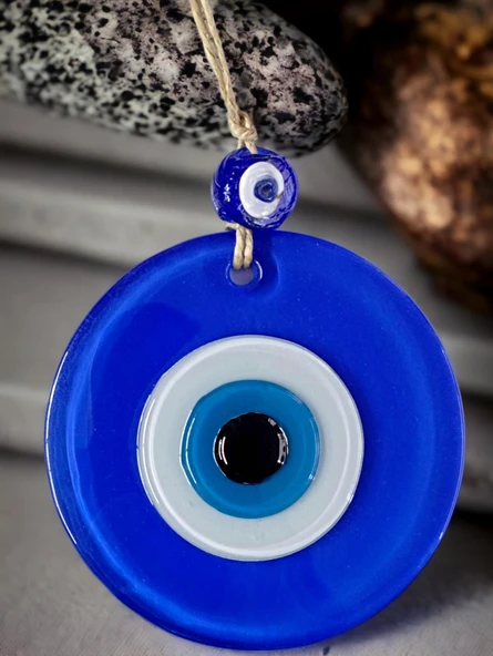 Mavi Nazar Boncuklu Duvar Süsü 10 Cm Cam Duvar Dekoru ürün görseli 1