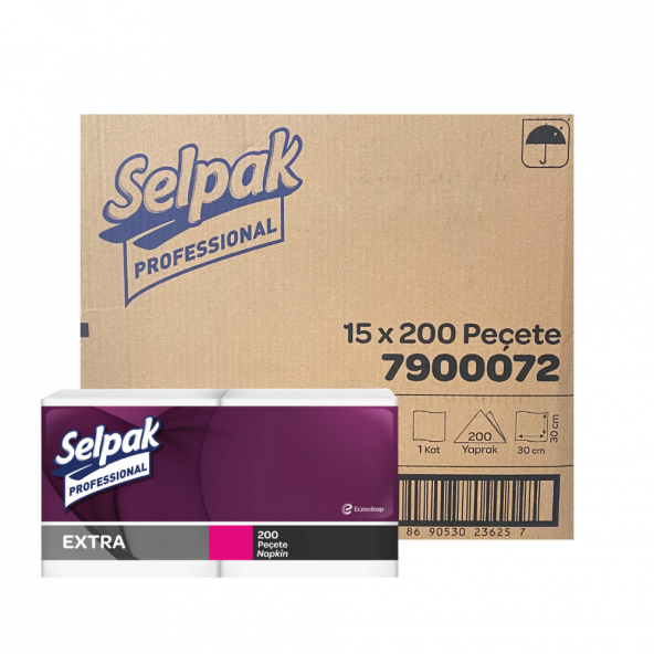 Selpak Professional Extra Peçete 30x30 cm 15 Paket x 200 Yaprak (7900072) ürün görseli 1