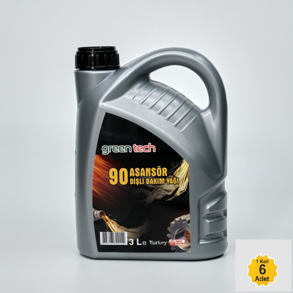 greentech  90  ASANSÖR DİŞLİ BAKIM YAĞI 3 LİTRE 1 KOLİ 6 ADET ürün görseli 1