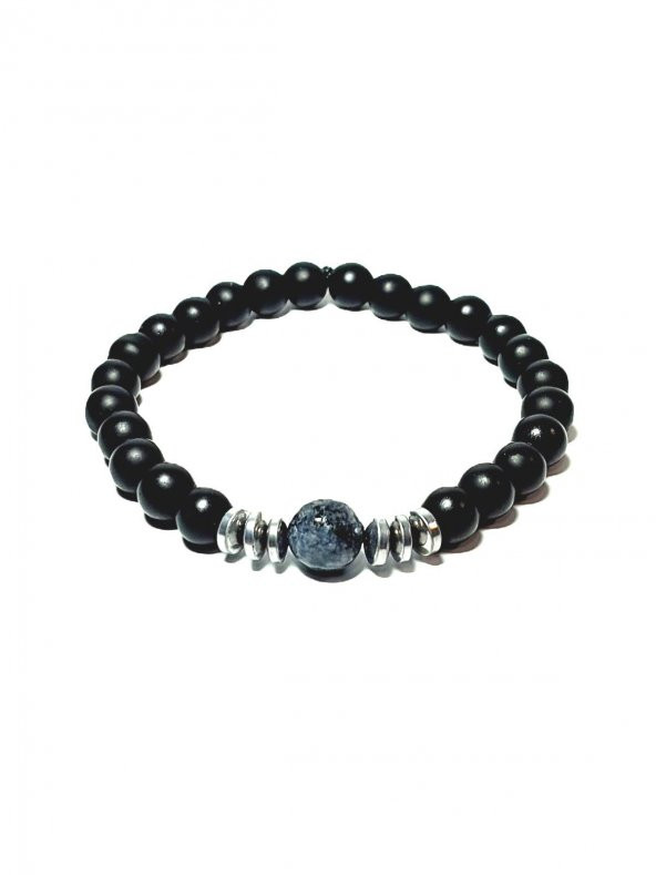 JTAW24DOB1334 JANTİ BİLEKLİK ONYX CEYT ve HEMATİT DOĞALTAŞ 8 MM ürün görseli 1