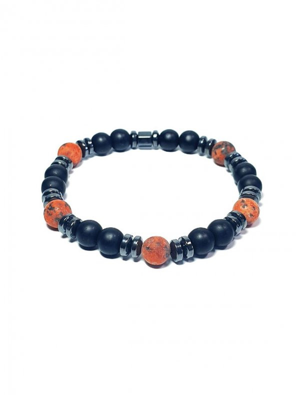 JTAW24DOB1338 JANTİ BİLEKLİK CEYT ONYX ve HEMATİT DOĞALTAŞ 8 MM ürün görseli 1