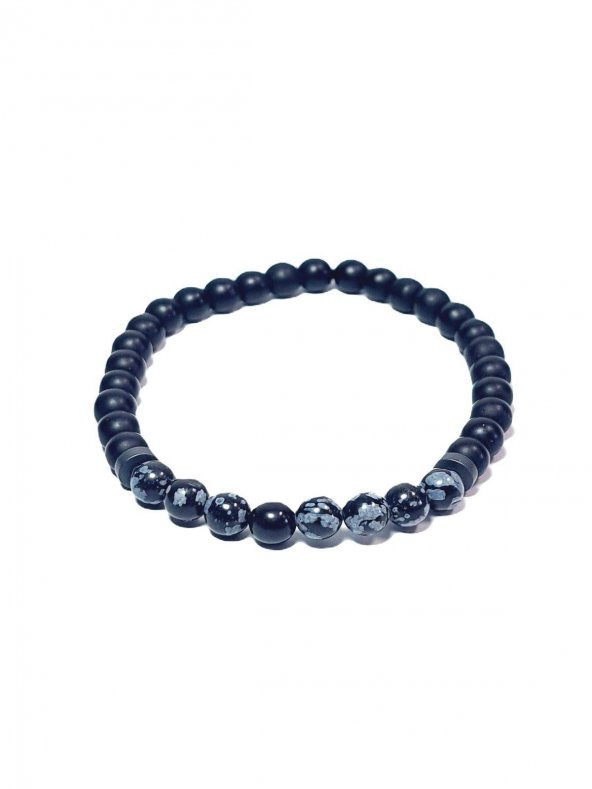 JTAW24DOB1343 JANTİ BİLEKLİK OBSİDYEN ONYX ve HEMATİT DOĞALTAŞ 6 MM ürün görseli 1
