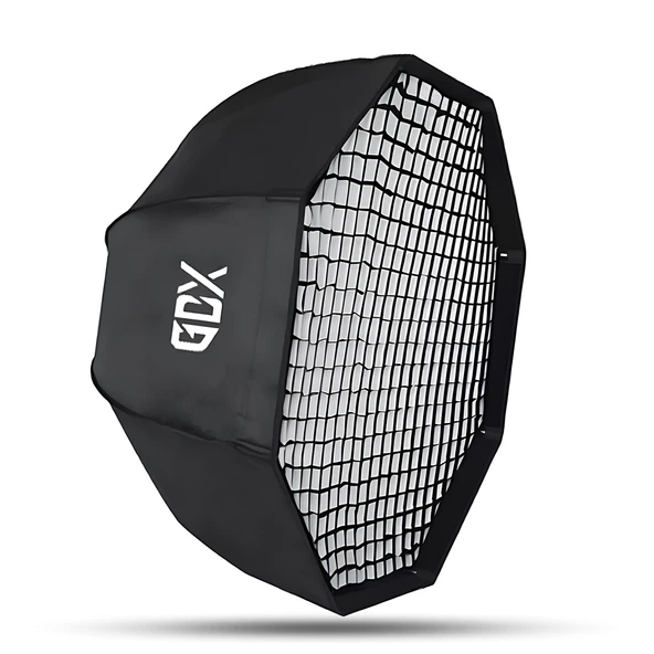 GDX BW-140 Octagon Gridli Softbox 140cm Bowens Mount Izgaralı Işık Şekillendirici ürün görseli 1