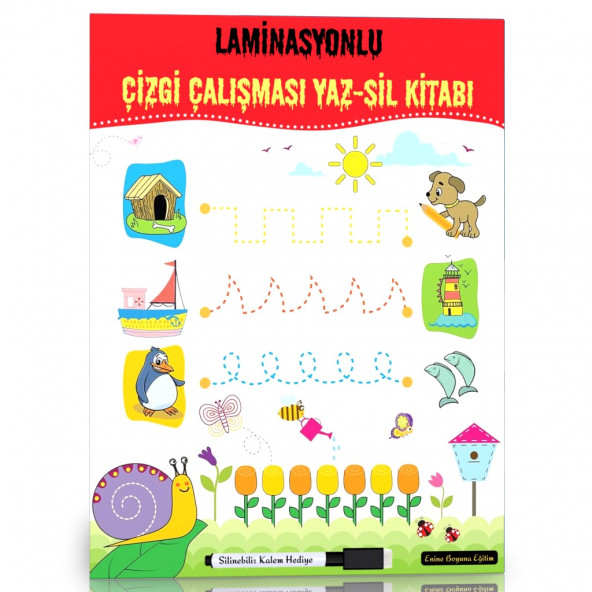 Okul Öncesi Laminasyonlu Çizgi Çalışmaları YAZ-SİL Kitabı ürün görseli 1