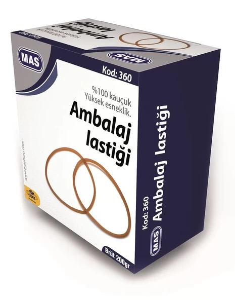 Mas 360 %100 Kauçuk Midi Ambalaj Lastiği 200 gr Kutu ürün görseli 1