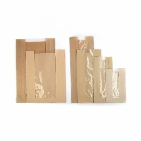Çizgili Pencereli Şamua Baskısız Kese Kağıdı 12x20 cm 10 kg ürün görseli 1