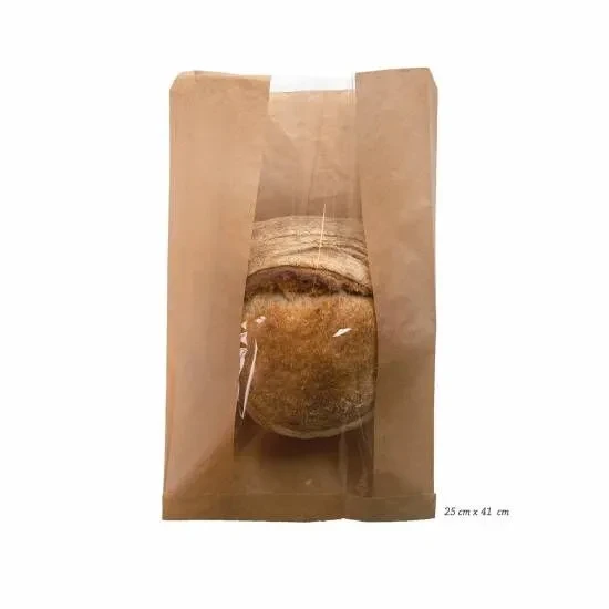 ÇİZGİLİ PENCERELİ ŞAMUA BASKISIZ KESE KAĞIDI 25X41 CM ürün görseli 1