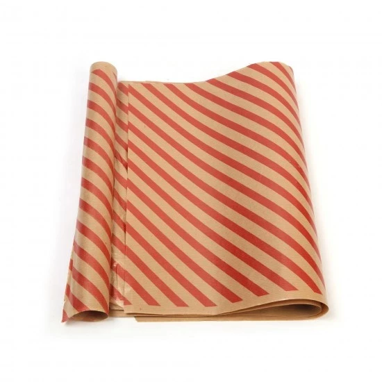 Kırmızı Çizgi Baskılı 40Gr İthal Şamua Kraft Ambalaj Kağıdı 70x100CM ürün görseli 1