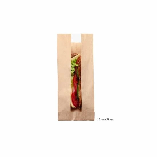 ÇİZGİLİ PENCERELİ ŞAMUA BASKISIZ KESE KAĞIDI 12X20 CM ürün görseli 1