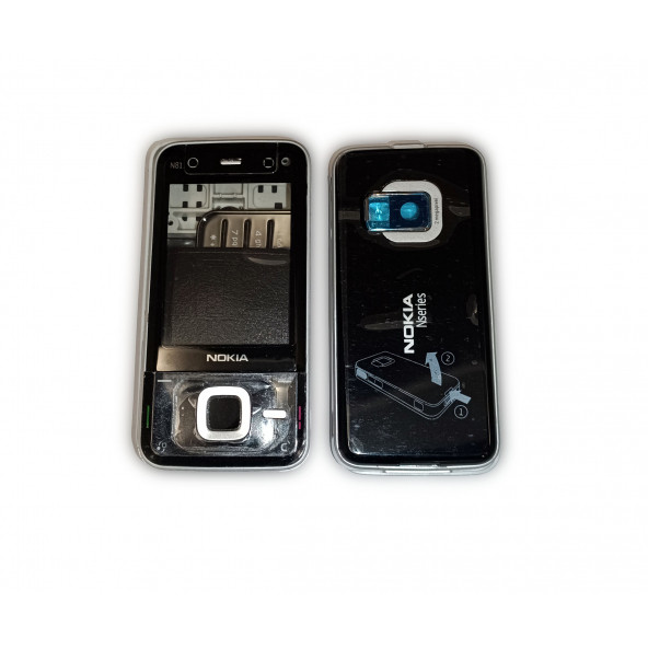 Nokia N81 Kasa Kapak Tuş Takımı N81 Uyumlu Siyah Renk Orta Kasa Ön Kapak Arka Kapak Tuş Takımı ürün görseli 1