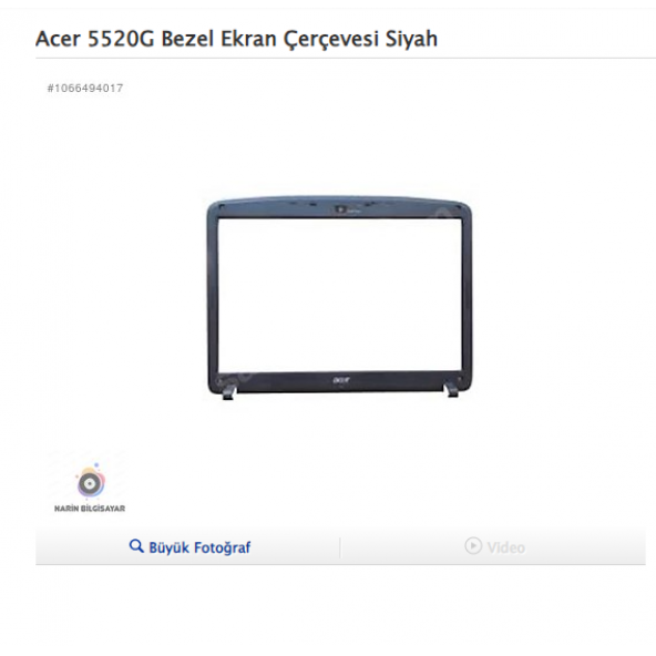 Acer 5520G Bezel Ekran Çerçevesi Siyah ürün görseli 1
