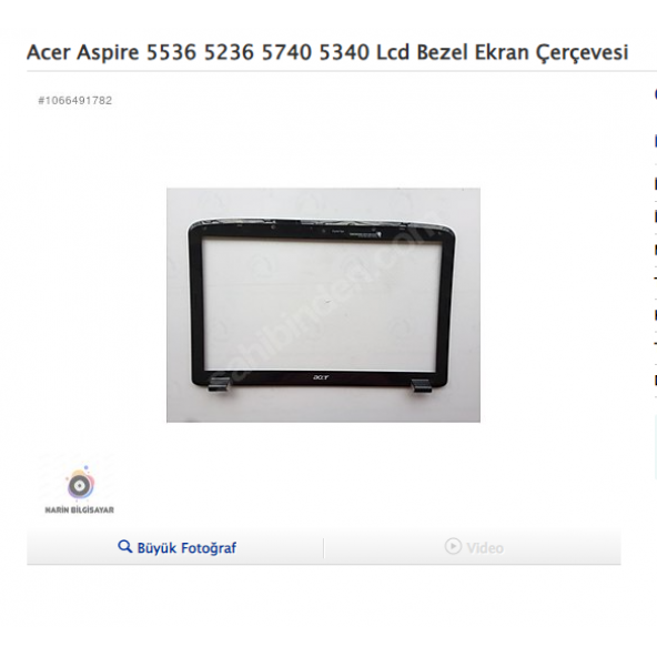 Acer Aspire 5536 5236 5740 5340 Lcd Bezel Ekran Çerçevesi ürün görseli 1