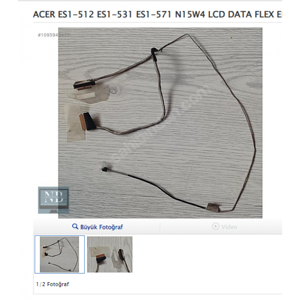 ACER ES1-512 ES1-531 ES1-571 EX2519 N15W4 LCD DATA FLEX KABLO ürün görseli 1