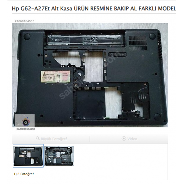 Hp G62-A27Et Alt Kasa ÜRÜN RESMİNE BAKIP AL FARKLI MODELİ VAR ürün görseli 1
