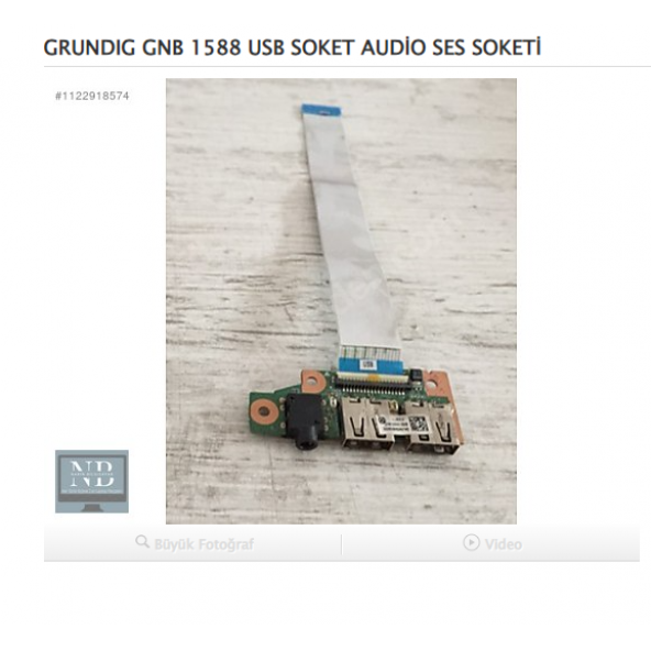 GRUNDIG GNB 1588 USB SOKET AUDİO SES SOKETİ ürün görseli 1