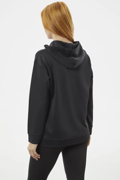 Kanguru Cepli Kapüşonlu Sweatshirt - Siyah - Resim 6