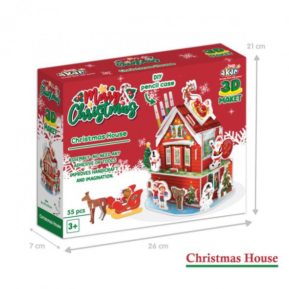 3D PUZZLE MAKET AKAR YILBAŞI EVİ . - Resim 2
