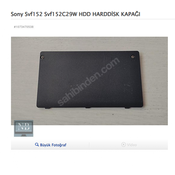 Sony Svf152 SVF153 SVF154 Svf152C29W HDD HARDDİSK KAPAĞI ürün görseli 1