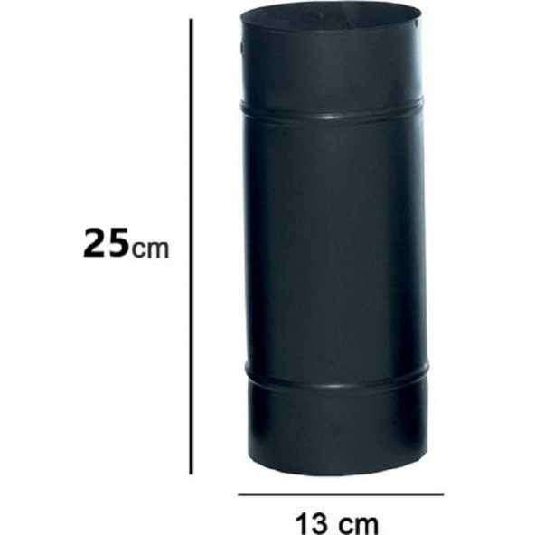 25 Cm Siyah Mat Emaye Soba Baca Borusu (şömine Için Uygun) ürün görseli 1
