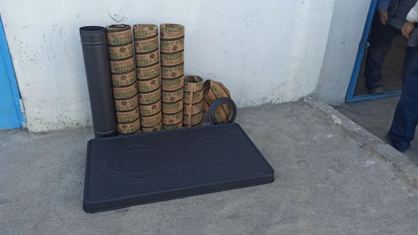 VAV Kuzine Boru Takımı Siyah Emaye Soba Borusu ürün görseli 1