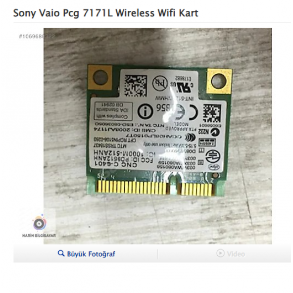 Sony Vaio Pcg 7171L Wireless Wifi Kart ürün görseli 1