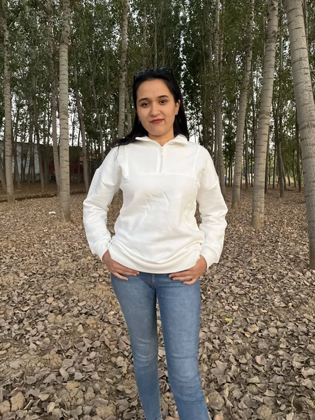 FERMUARLI POLO YAKA KAZAK/ sweatshirt - Resim 3