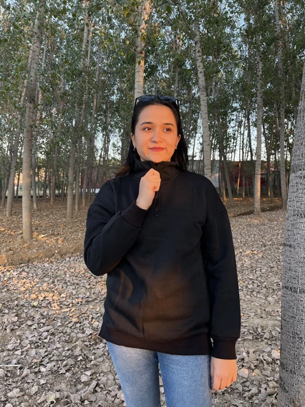 FERMUARLI POLO YAKA KAZAK/ sweatshirt - Resim 9