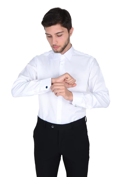 Cengiz İnler Kol Düğmeli Erkek Gömlek - Resim 6