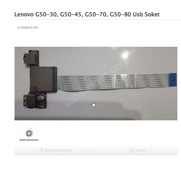 Lenovo G50-30, G50-45, G50-70, G50-80 Usb Soket ses soket ürün görseli 1