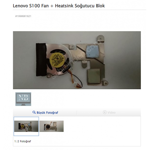 Lenovo S100 Fan + Heatsink Soğutucu Blok ürün görseli 1
