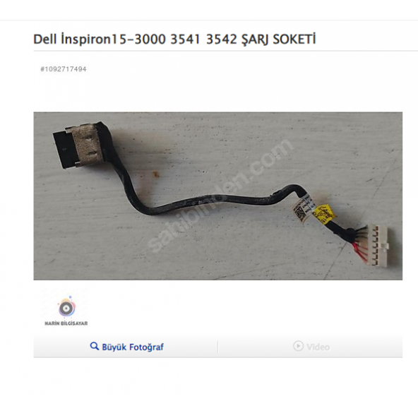 Dell İnspiron15-3000 3541 3542 ŞARJ SOKETİ ürün görseli 1