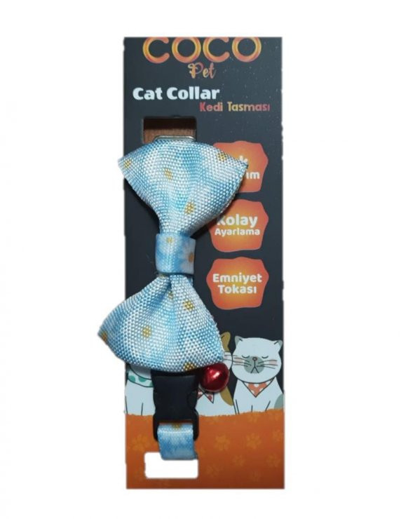 Coco Pet Papyon Papatya Desenli Ayarlanabilir Kedi ve Minik Köpek Tasması ürün görseli 1