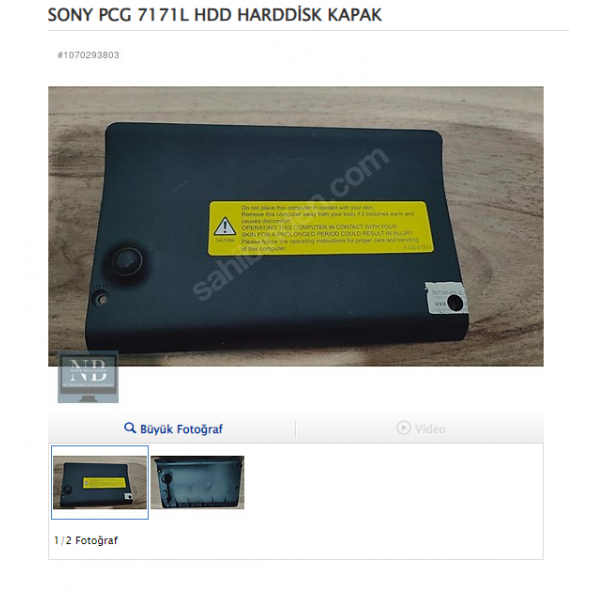SONY PCG 7171L HDD HARDDİSK KAPAK ürün görseli 1
