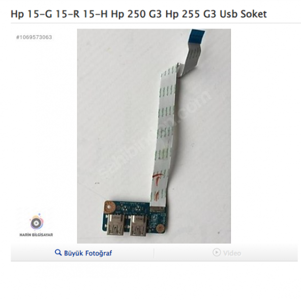 Hp 15-G 15-R 15-H Hp 250 G3 Hp 255 G3 Usb Soket ürün görseli 1