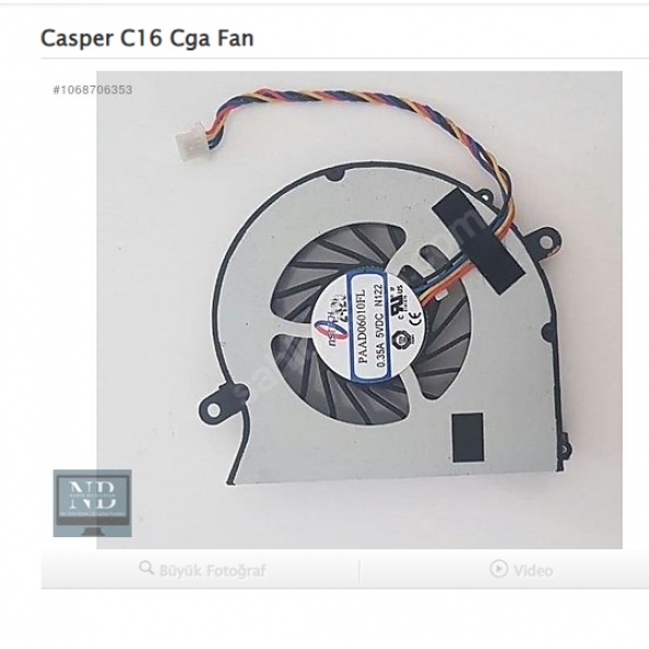 Casper C16 Cga Fan ürün görseli 1