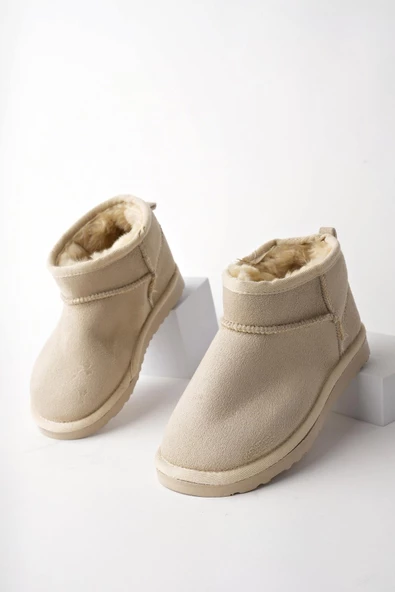 Muggo SNOW Garantili Unisex Çocuk Kalın Taban İçi Tüylü Günlük Mini Yarım Bot ürün görseli 1