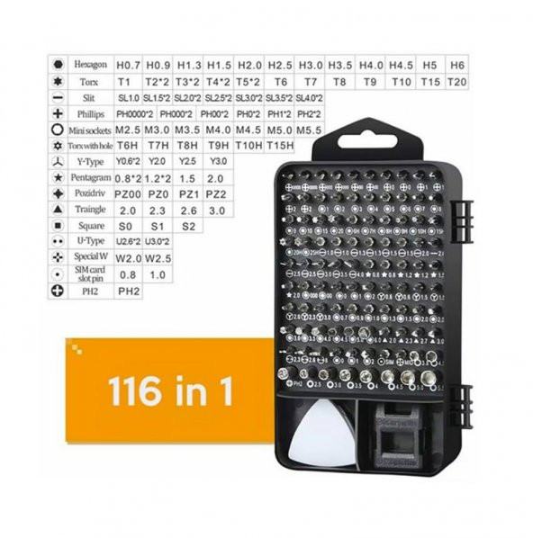 Zhltools 117 Parça Profosyonel Cep Telefonu Tablet Laptop Tornavida Tamir Seti ürün görseli 1