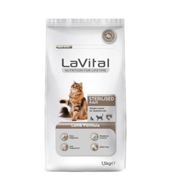 Lavital Sterilised Kuzulu Kısırlaştırılmış Kuru Kedi Mamasi 1.5 Kg ürün görseli 1
