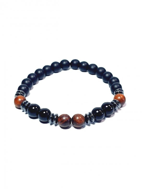 JTAW24DOB1349 JANTİ BİLEKLİK MAZI AĞACI ve ONYX DOĞALTAŞ 8 MM ürün görseli 1