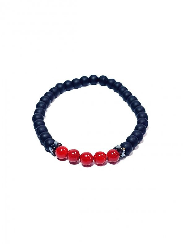 JTAW24DOB1350 JANTİ BİLEKLİK ORİJİNAL CEYT ONYX HEMATİT DOĞALTAŞ 6 MM ürün görseli 1