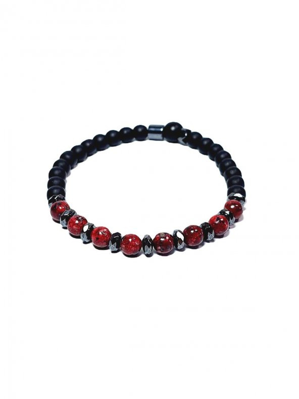 JTAW24DOB1352 JANTİ BİLEKLİK ORİJİNAL CEYT ONYX HEMATİT DOĞALTAŞ 8 MM ürün görseli 1