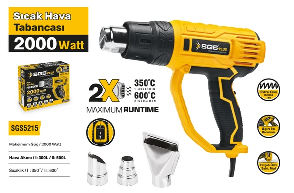 SGS SICAK HAVA TABANCASI 2000WATT - Resim 2