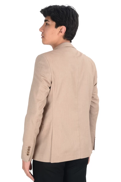 Cengiz İnler Balıksırtı Desenli Slim Erkek Ceket ürün görseli 1